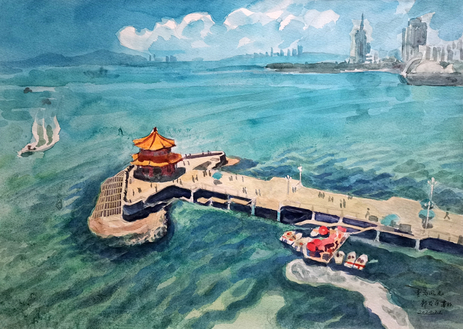 2526号--作品名称:飞阁回澜。尺寸:78cm乘57cm。2020年创作。.jpg 2526号--作品名称:飞阁回澜。尺寸:78cm乘57cm。2020年创作。.jpg