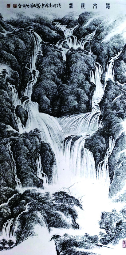 作品1384名称:福泉竞流 138乘68cm 2018.jpg 作品1384名称:福泉竞流 138乘68cm 2018.jpg