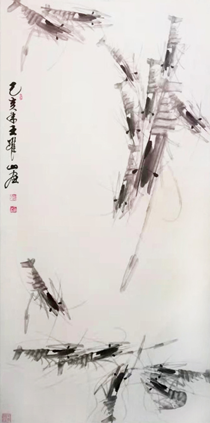 2897号 作品名称:群虾图。尺寸:136cm乘68cm。2019年创作。 (2).jpg 2897号 作品名称:群虾图。尺寸:136cm乘68cm。2019年创作。 (2).jpg