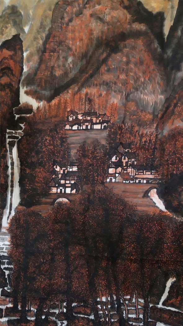 作品51 惠维 山水国画 红遍满山 198X98 创作时间2019.05 预估价16万每平尺 创作地点西安.jpg