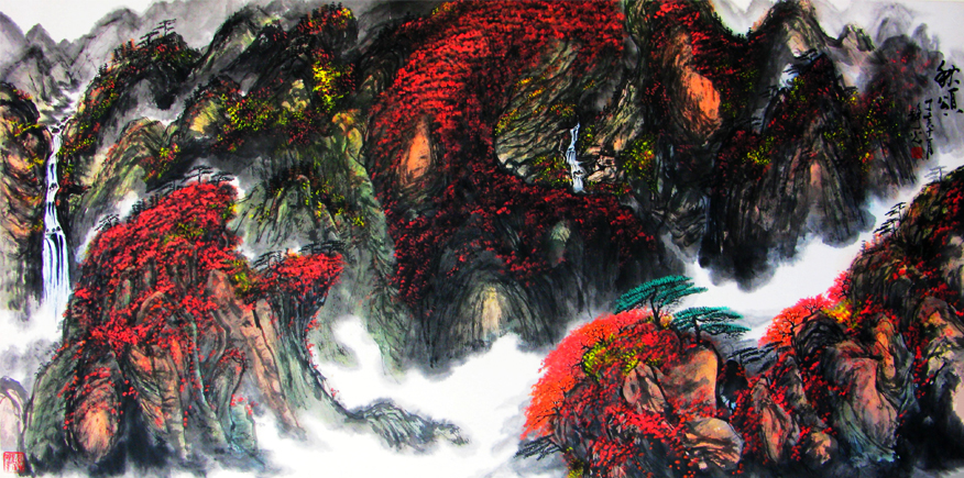 2827号 作品名称:秋颂。尺寸:136cm乘68cm。2007年创作。.jpg 2827号 作品名称:秋颂。尺寸:136cm乘68cm。2007年创作。.jpg