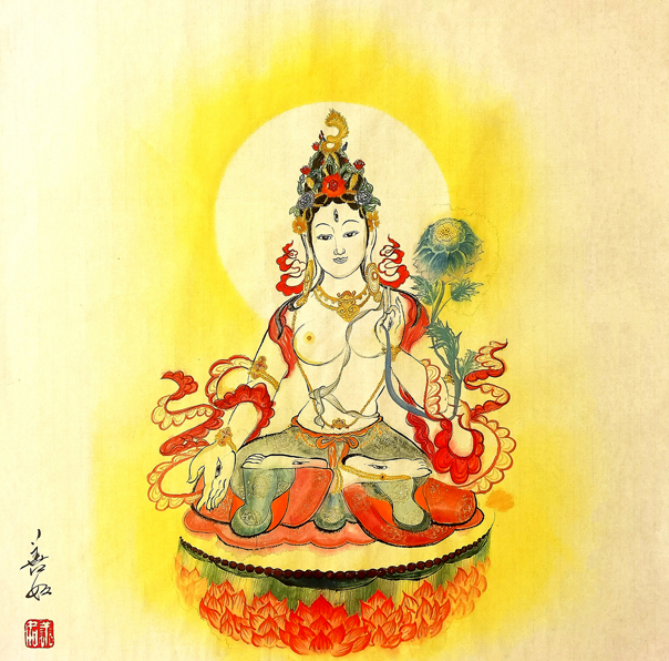 2858号 《白度母》69x69cm 2020年11月.jpg 2858号 《白度母》69x69cm 2020年11月.jpg