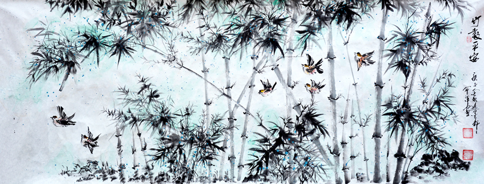 2895号 《竹报平安》规格260Cmⅹ98Cm 创作时间2020年12月份.jpg 2895号 《竹报平安》规格260Cmⅹ98Cm 创作时间2020年12月份.jpg