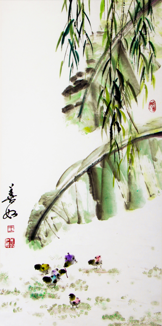 2860号 水墨画《芭蕉树下》,139cmx69cm,作于2018年3月.jpg 2860号 水墨画《芭蕉树下》,139cmx69cm,作于2018年3月.jpg