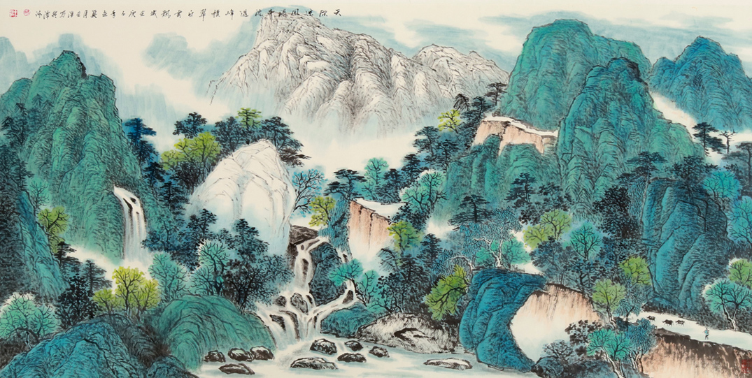 2385号--天际凉风瀑布流,庚子年,八尺整张.jpg 2385号--天际凉风瀑布流,庚子年,八尺整张.jpg