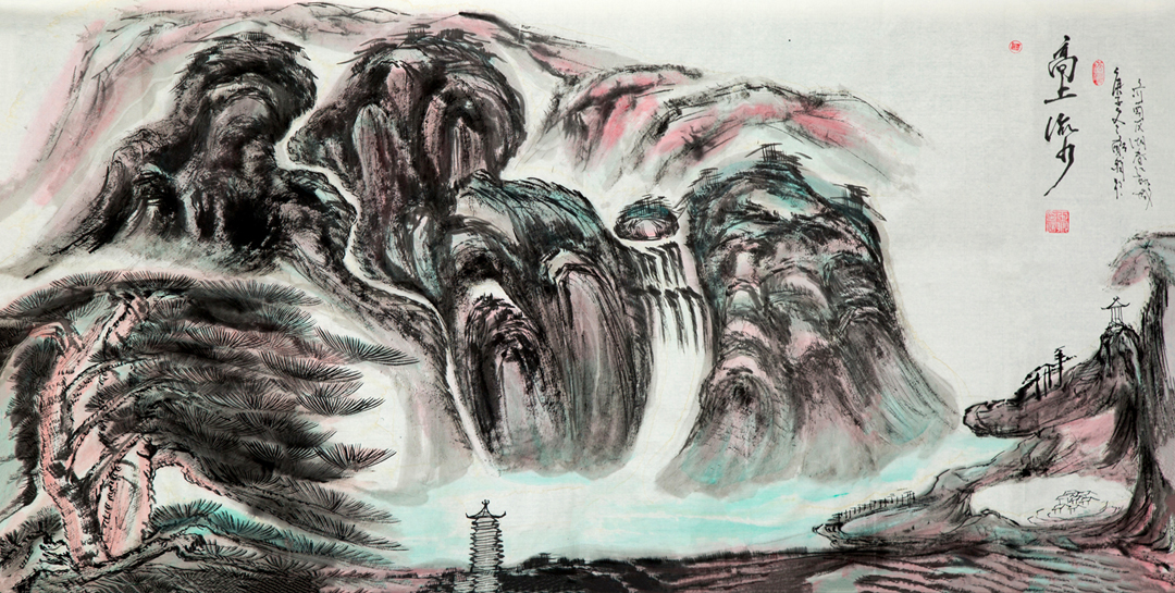 2719号 作品名称:高山流水。尺寸:136cm乘68cm。2020年创作。.jpg 2719号 作品名称:高山流水。尺寸:136cm乘68cm。2020年创作。.jpg