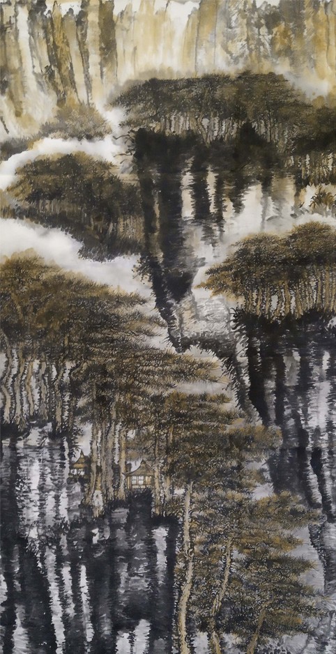 作品52 惠维 山水国画 蜀道难难于上青天 136X68 创作时间2019.03 预估价13.5万每平尺 创作地点西安.jpg