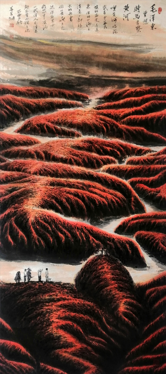 2611号 作品名称:毛泽东曾想骑马考察黄河。尺寸:180cm乘90cm。?2017年创作。.jpg 2611号 作品名称:毛泽东曾想骑马考察黄河。尺寸:180cm乘90cm。?2017年创作。.jpg