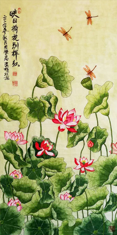 2904号 映日荷花别样红 67X132cm 2019.jpg 2904号 映日荷花别样红 67X132cm 2019.jpg