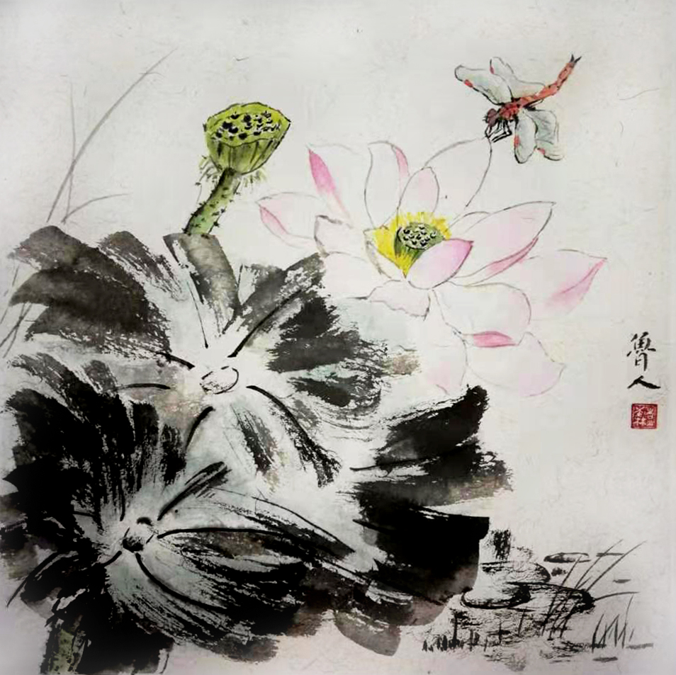 2533号 作品名称:蜻蜓戏荷。尺寸:38cm乘38cm。2020年创作。.jpg 2533号 作品名称:蜻蜓戏荷。尺寸:38cm乘38cm。2020年创作。.jpg