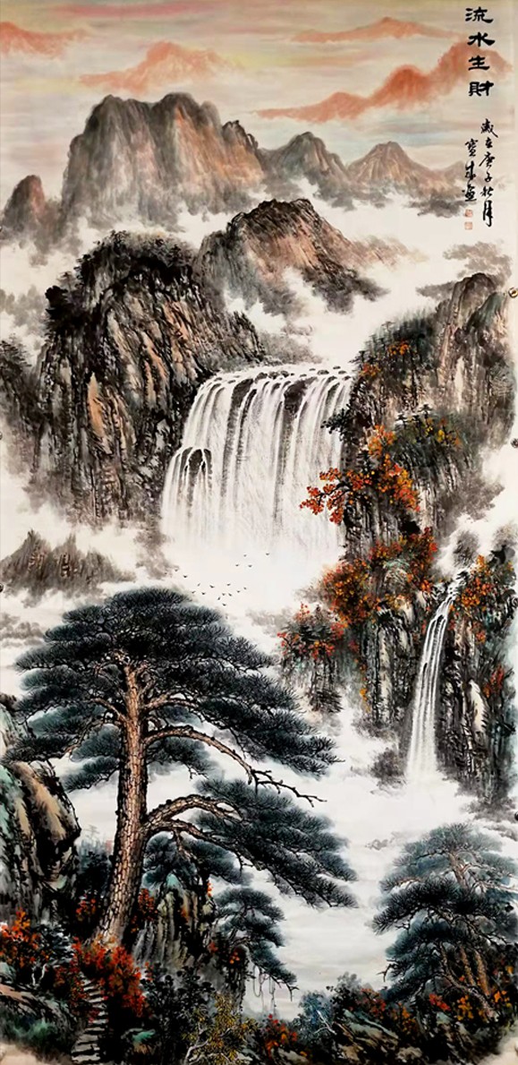 2488号--作品名称:流水生财300X145cm创作时间2020年.jpg 2488号--作品名称:流水生财300X145cm创作时间2020年.jpg