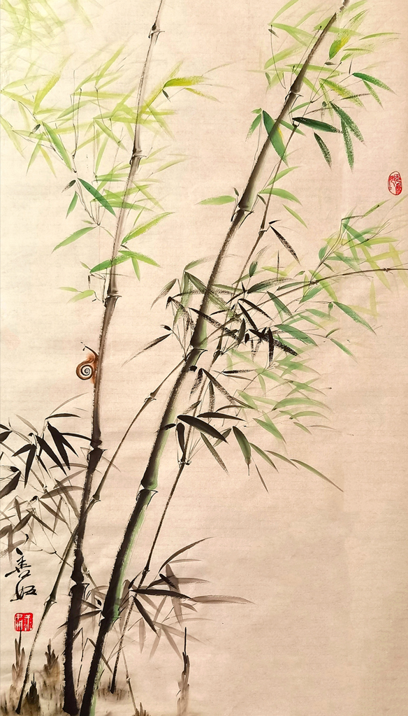 2862号 水墨画《夏竹》139cmX69cm,作于2018年3月.jpg 2862号 水墨画《夏竹》139cmX69cm,作于2018年3月.jpg